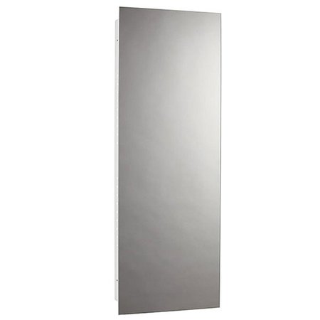 DELUXDESIGNS 13 x 36 in. 1 Door Illusion Medicine Cabinet with Glass Steel Polished Edge, Basic White DE2608153